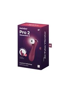 SATISFYER Pro 2 Gen3 RojoAir Pulse Impermeable IPX7,Modo Silencio,11 Programas,Recargable