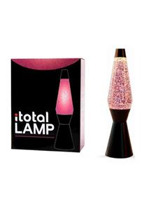 ITOTAL Lampara De Lava Base Negra Con Purpurina XL2344