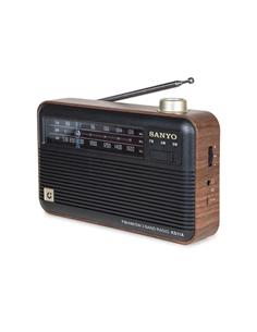 SANYO Radio Analogica AM/FM Borde Madera Con Bateria Recargable KS114