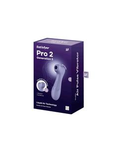 SATISFYER Pro 2 Gen3  Lila Liquid Air Impermeable IPX7,Modo Silencio,11 Programas,Recargable