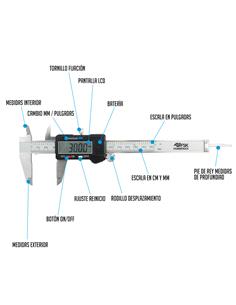 FERRESTOCK Calibre Precision Digital Tamaño 150 y Precision 0.05mm FSKCAL002