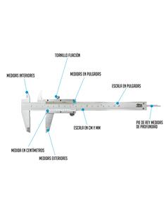 FERRESTOCK Calibre Precision Tamaño 150 y Precision 0.05mm FSKCAL001