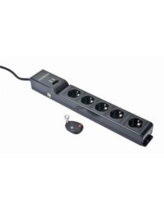 ENERGENIE Regleta 5 Enchufes+2xUsb Con Control Remoto EG-SP5-U6B-RM Negro