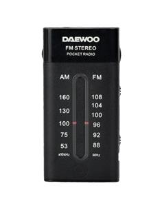 DAEWOO Radio Portatil Analogica AM/FM Negr DW1109 Con Auriculares