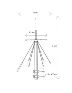 DIAMOND Antena Discono D190 Con 10mtrs Cable RG58U