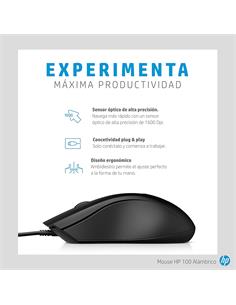 HP Raton Optico Con Cable Wired Mouse 100 negro