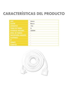 SILVER Alargador Corriente Schucko 10Mtrs 9219 Blanco