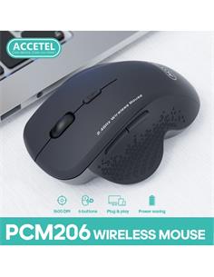 ACCETEL Raton Inalambrico Ergonomico PCM206 Negro
