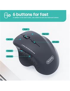 ACCETEL Raton Inalambrico Ergonomico PCM206 Negro