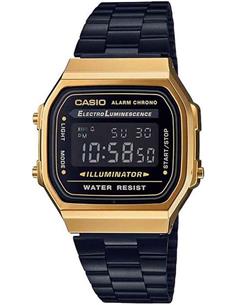 CASIO COLECCION A168WEG-1BE Reloj Digital Acero Inoxidable Negro/Dorado, Fecha, Alarma