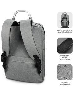SUBBLIM Mochila Con Puerto Usb/ Portatil Hasta 15.6" Gris SUB-BP-3EAP001