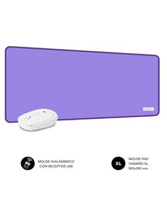 SUBBLIM Raton Inalambrico+ Alfombrilla SUBMP-03HP002 Azul Purpura