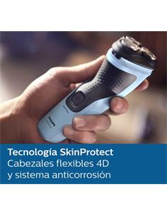 PHILIPS Afeitadora de Barba Series 3000X Recargable Seco y Mojado Cable Carga Usb X3003