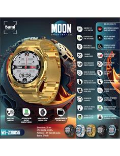 SAMI Reloj Inteligente MOON Sueño/Cardiaco/Oxigeno/Manos Libre WS2380SG Dorado