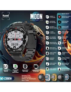 SAMI Reloj Inteligente MOON Sueño/Cardiaco/Oxigeno/Manos Libre WS2380SN Negro