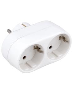 NIMO Adaptador Red 2 Tomas Schuko Blanca MEL221