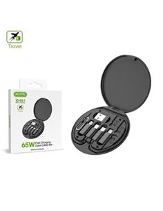 ACCETEL Kit 10en1  Cable Carga Tipo C/Lightning/Micro USB 65W CU287