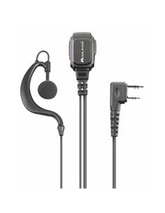 MIDLAND Micro Auricular MA 21-LK PRO 2 Pines Cable Rizado Compatible Con KENWOOD, soporte oreja negr