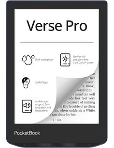 POCKETBOOK Libro Electronico VERSE PRO  6" 16GB,Bluetooth,SmartLight,Azul