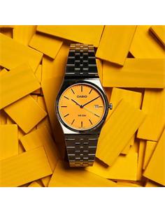 CASIO COLECCION MTP-B145D-9AVEF Reloj Analogico Acero Inox Con Esfera Amarilla ,Fecha ,Resist al Agu