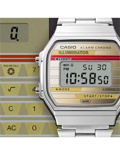 CASIO COLECCION A168WEHA-9AE Reloj Digital Acero Inoxidable Plata,Retroiluminacion Fecha, Alarma, Re