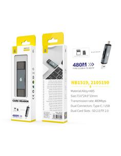 ONE PLUS  Lector Tarjetas Para Micro Sd,SD NB1519 Conector Tipo C A Usb