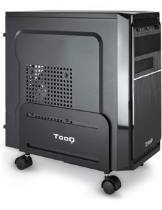 TOOQ Soporte Para CPU COn Ruedas Metal UMCS0004-B Negro