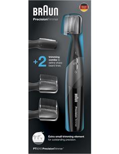 BRAUN Recortadora de Precision PT5010 Vello Facial Lavable Con Pilas