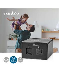 NEDIS Conmutador Audio Digital Toslisk 2 Entradas-1Salida ASWI2512BK