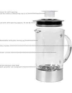 PROFICOOK Batidora De Vaso Cristal 1.8L 1200W PC-UM 1006