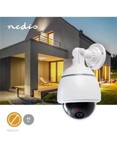 NEDIS Camara Seguridad Falsa Tipo Domo Con Luz Led A Pilas DUMCF50WT
