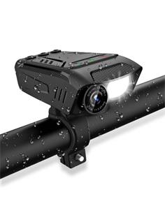 NEDIS Camara Para Ciclista 3 En 1 Con Linterna y Timbre/ Full HD CCAM100BK