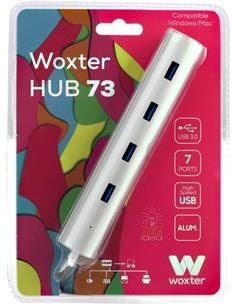 WOXTER Hub 7 Puertos Usb 3.0 Aluminio Con Alimentador