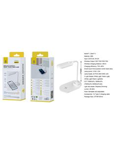ONE PLUS Lampara Sobremesa Tactil Con Cargador Inalambrico Para Movil 15W NA0471 Blanca
