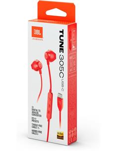 JBL Auricular Estereo Conector Tipo C Tune 305C Rojo