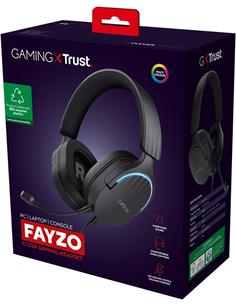 TRUST Auricular Gaming FAYZO Por USB y RGB 7.1 Negro