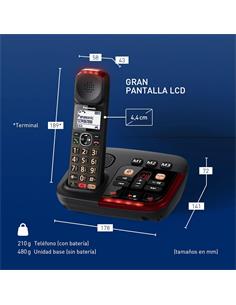 PANASONIC Telefono Inalambrico Amplificado KX-TGM420 Negro Con Contestador Automatico Voll Alto 40DB