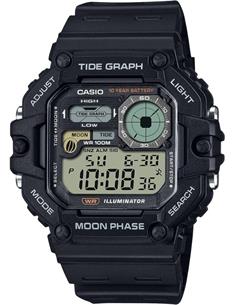 CASIO COLECCION WS-1700H-1AVEF Reloj Digital Negro,Fase Lunar,Indicador de Mareas,Cronometro,Alarma