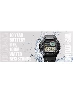 CASIO COLECCION WS-1700H-1AVEF Reloj Digital Negro,Fase Lunar,Indicador de Mareas,Cronometro,Alarma