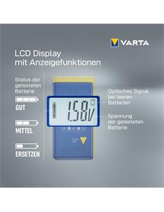VARTA Comprobador  de Carga Para Pilas Digital 1.2/1.5/3/9v
