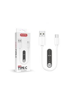 ACCETEL Cable Datos  Tipo C M/ a Usb A/M 30Cms CU37 Blanco