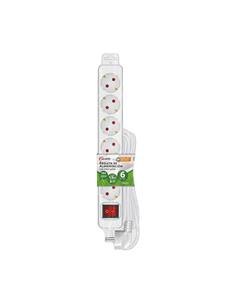 NIMO Regleta de 6 Tomas Con Interruptor Blanca Cable 3 Mtrs MEL214 Sin Proteccion