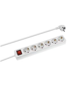 NIMO Regleta de 6 Tomas Con Interruptor Blanca Cable 3 Mtrs MEL214 Sin Proteccion