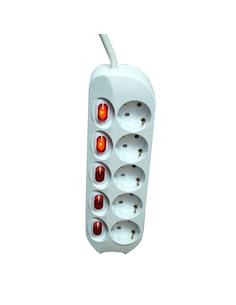 FERSAY Regleta Con 5 Tomas Con Interruptor Independiente 1.5Mtrs