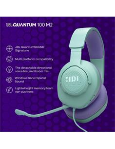 JBL Micro Auricular Casco Gaming Para PC,PS4,Xbox One,Switch QUANTUM 100 M2 Cyan,Cable,Jack 3.5m