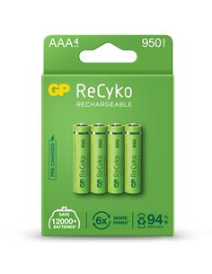 GP Pack de 4 Pilas AAA Recargables 950mAh Recyko