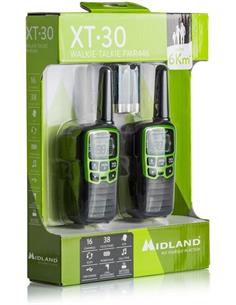 MIDLAND XT30 Pareja De Walkies PMR466 16 Canales,38 Tonos,Vox,Escaner,Funcion Llamada,6KM,Cargador,B