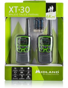 MIDLAND XT30 Pareja De Walkies PMR466 16 Canales,38 Tonos,Vox,Escaner,Funcion Llamada,6KM,Cargador,B