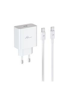 HOME Adaptador Corriente Usb C+Cable Datos Tipo C M/M PD 35W MK-23109 Blanco