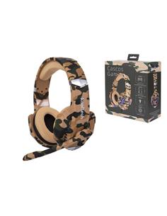 KOOLTECH Auricular Casco Gaming Diseño Militar Amarillo Usb/Jack CPH333